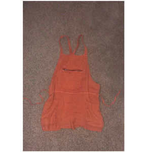 Free People Washed Shortalls Burnt Orange